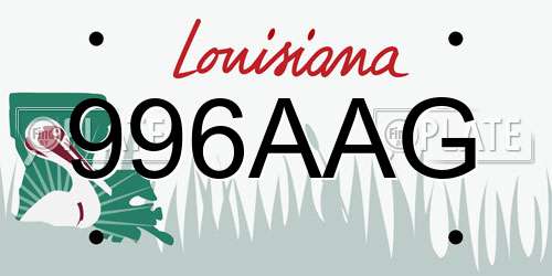 996AAG Louisiana License Plate
