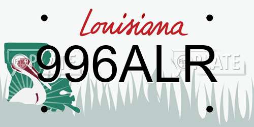 996ALR Louisiana License Plate