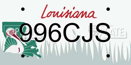 996CJS Louisiana License Plate