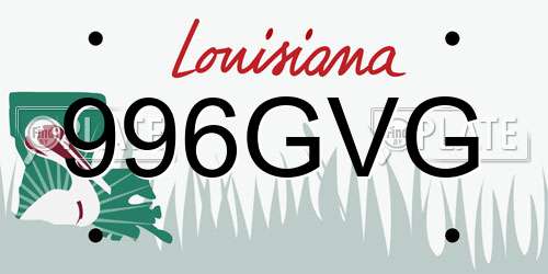 996GVG Louisiana License Plate