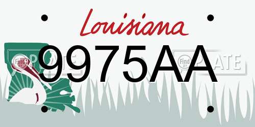 9975AA Louisiana License Plate
