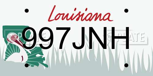 997JNH Louisiana License Plate
