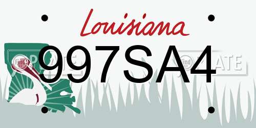997SA4 Louisiana License Plate