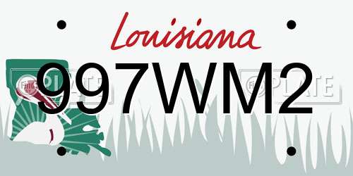997WM2 Louisiana License Plate