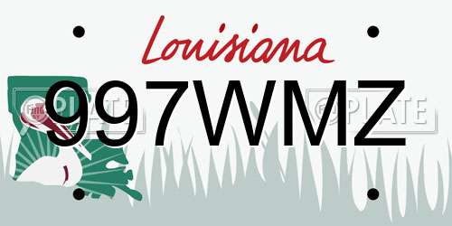 997WMZ Louisiana License Plate