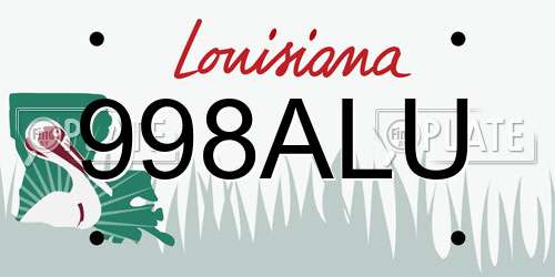 998ALU Louisiana License Plate