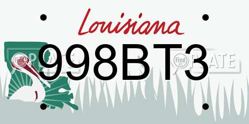 998BT3 Louisiana License Plate
