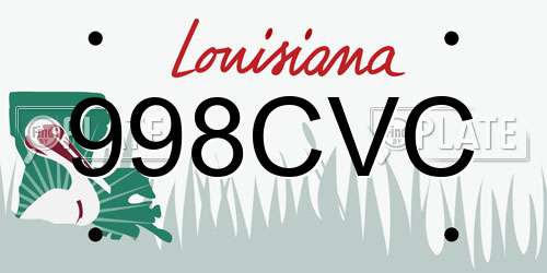 998CVC Louisiana License Plate