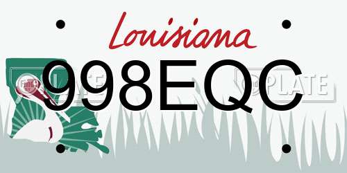 998EQC Louisiana License Plate