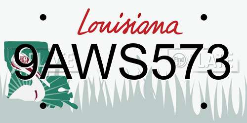 9AWS573 Louisiana License Plate