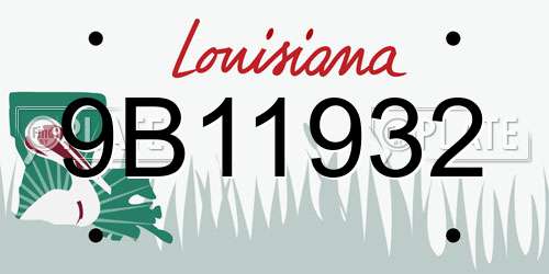 9B11932 Louisiana License Plate