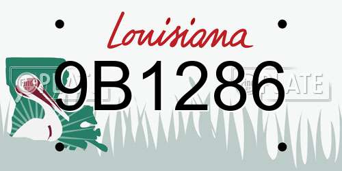 9B1286 Louisiana License Plate