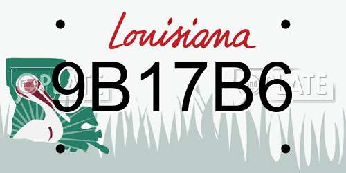 9B17B6 Louisiana License Plate