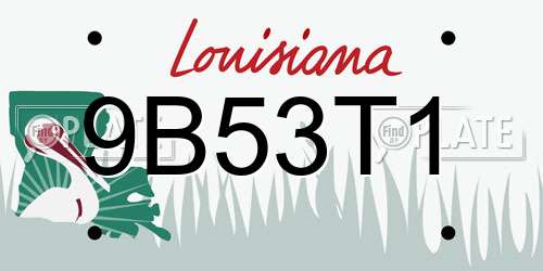 9B53T1 Louisiana License Plate