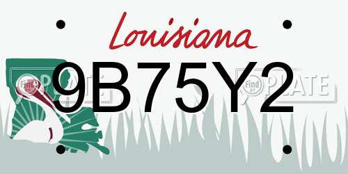 9B75Y2 Louisiana License Plate