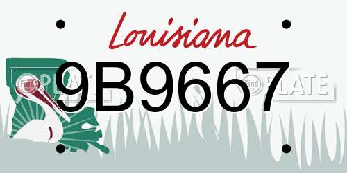 9B9667 Louisiana License Plate