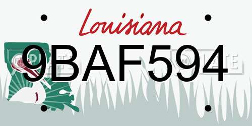 9BAF594 Louisiana License Plate