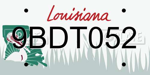 9BDT052 Louisiana License Plate