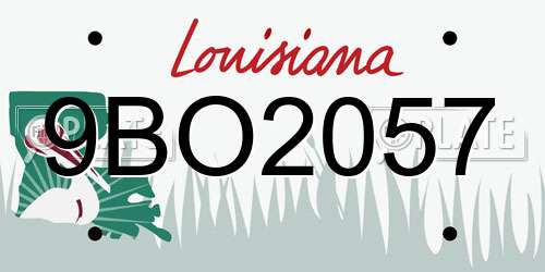 9BO2057 Louisiana License Plate