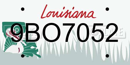 9BO7052 Louisiana License Plate