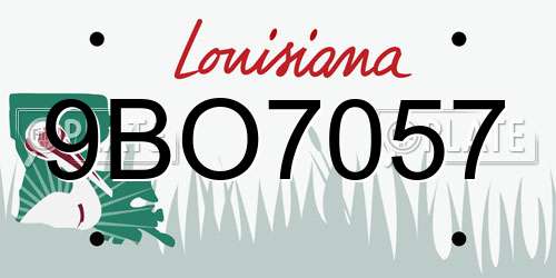 9BO7057 Louisiana License Plate
