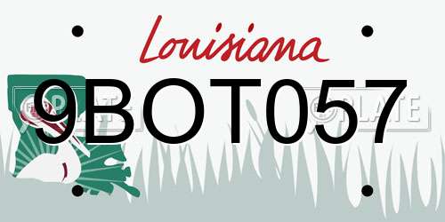 9BOT057 Louisiana License Plate