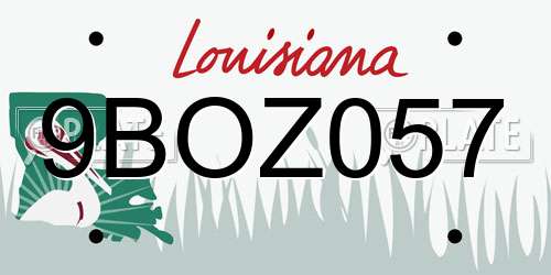 9BOZ057 Louisiana License Plate