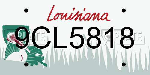 9CL5818 Louisiana License Plate