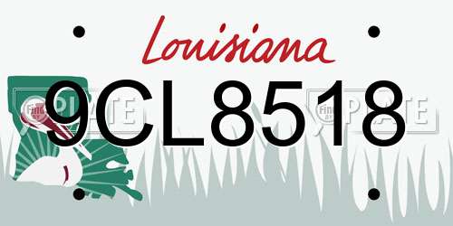 9CL8518 Louisiana License Plate