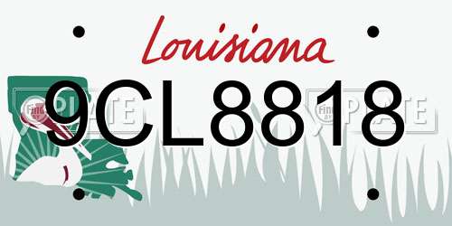9CL8818 Louisiana License Plate