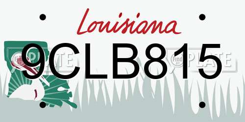 9CLB815 Louisiana License Plate