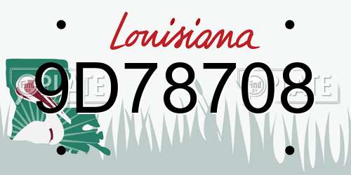 9D78708 Louisiana License Plate