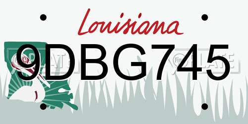 9DBG745 Louisiana License Plate