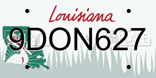 9DON627 Louisiana License Plate
