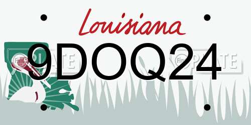 9DOQ24 Louisiana License Plate