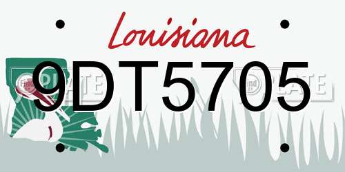 9DT5705 Louisiana License Plate