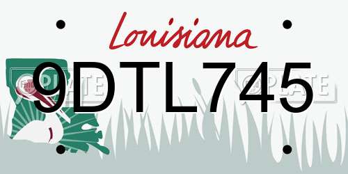 9DTL745 Louisiana License Plate