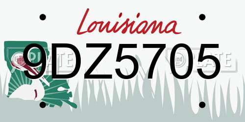 9DZ5705 Louisiana License Plate