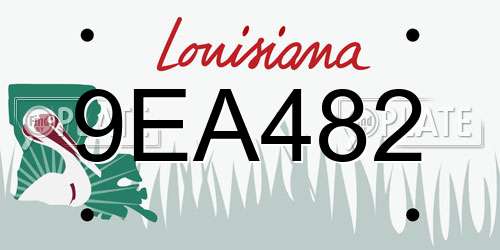 9EA482 Louisiana License Plate