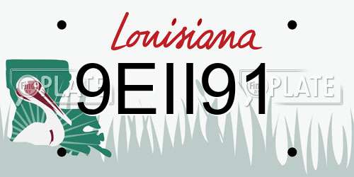 9EII91 Louisiana License Plate