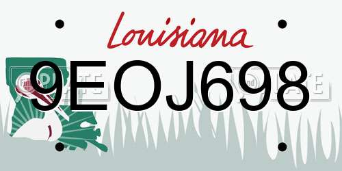 9EOJ698 Louisiana License Plate