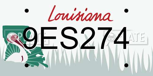 9ES274 Louisiana License Plate