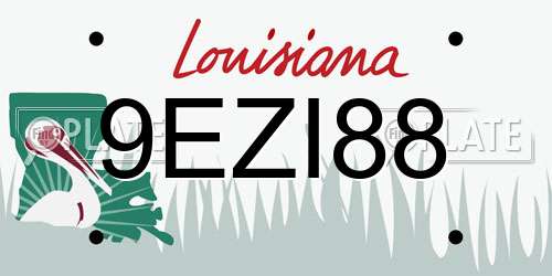 9EZI88 Louisiana License Plate