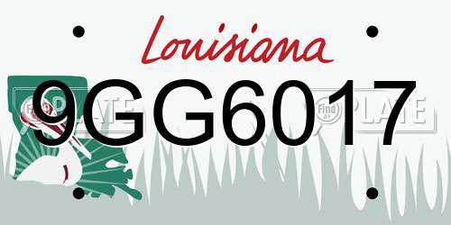 9GG6017 Louisiana License Plate