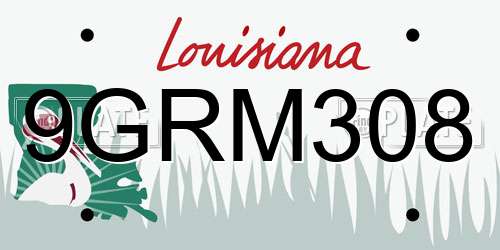 9GRM308 Louisiana License Plate