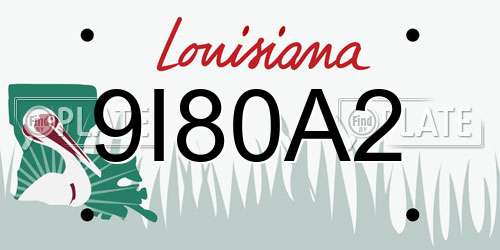 9I80A2 Louisiana License Plate
