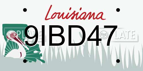 9IBD47 Louisiana License Plate