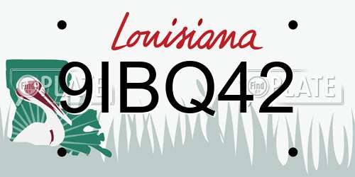 9IBQ42 Louisiana License Plate