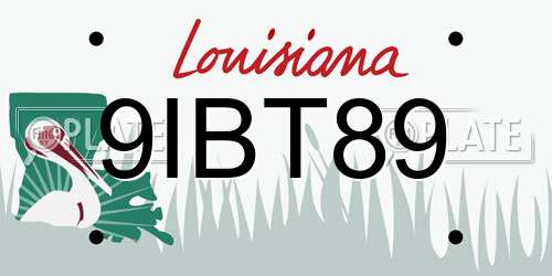9IBT89 Louisiana License Plate