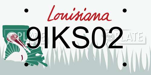 9IKS02 Louisiana License Plate